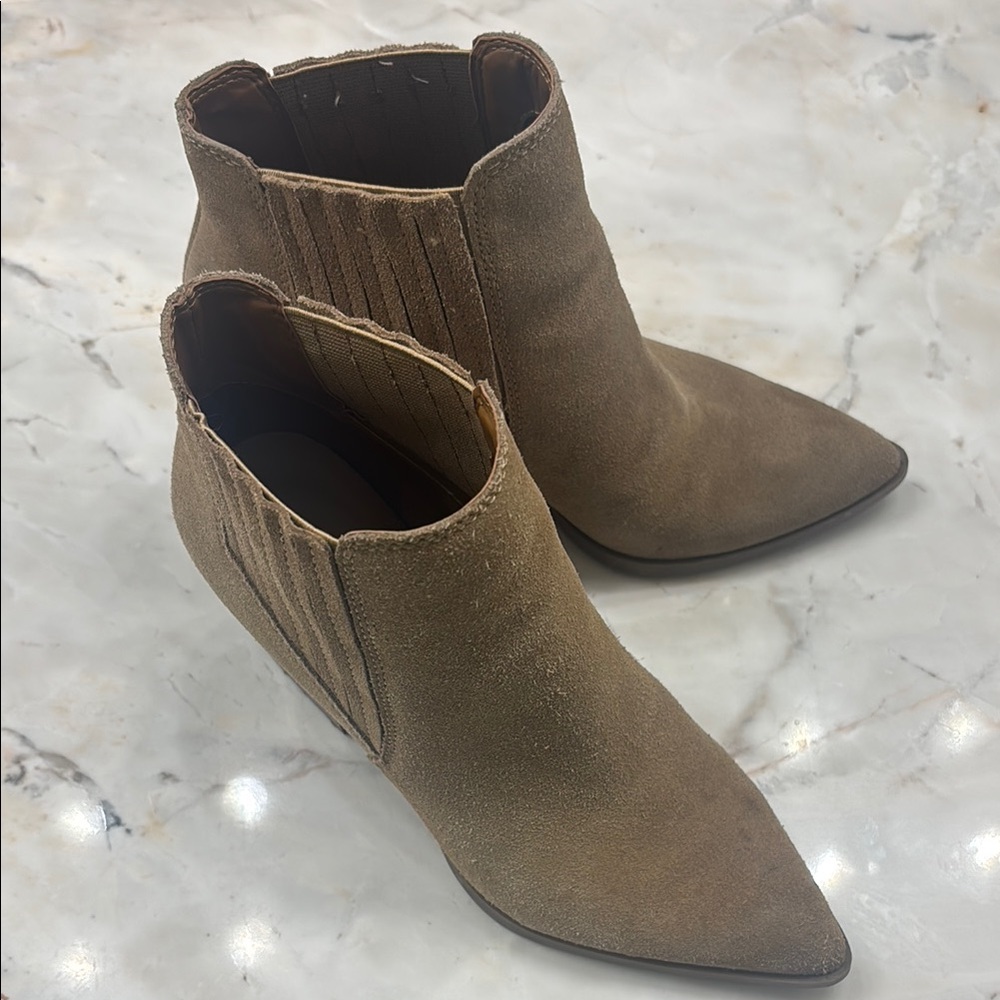 Marc Fisher Suede Tan Ankle Booties